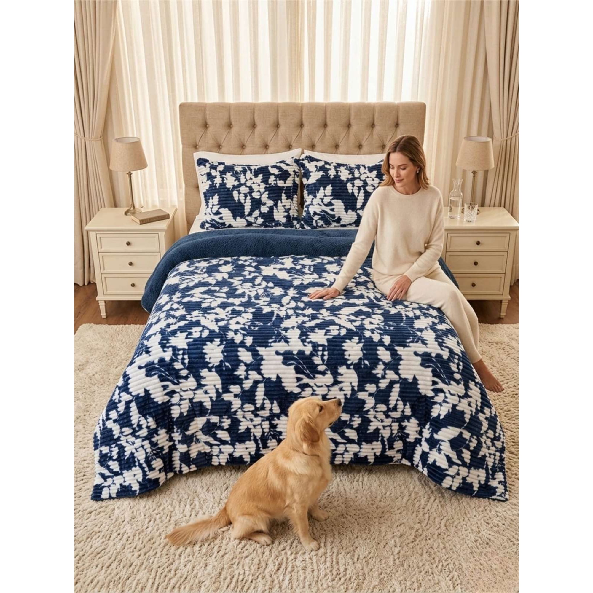 Todo Para El Hogar - Cubrecama Sherpa Cotelón Doral Super King