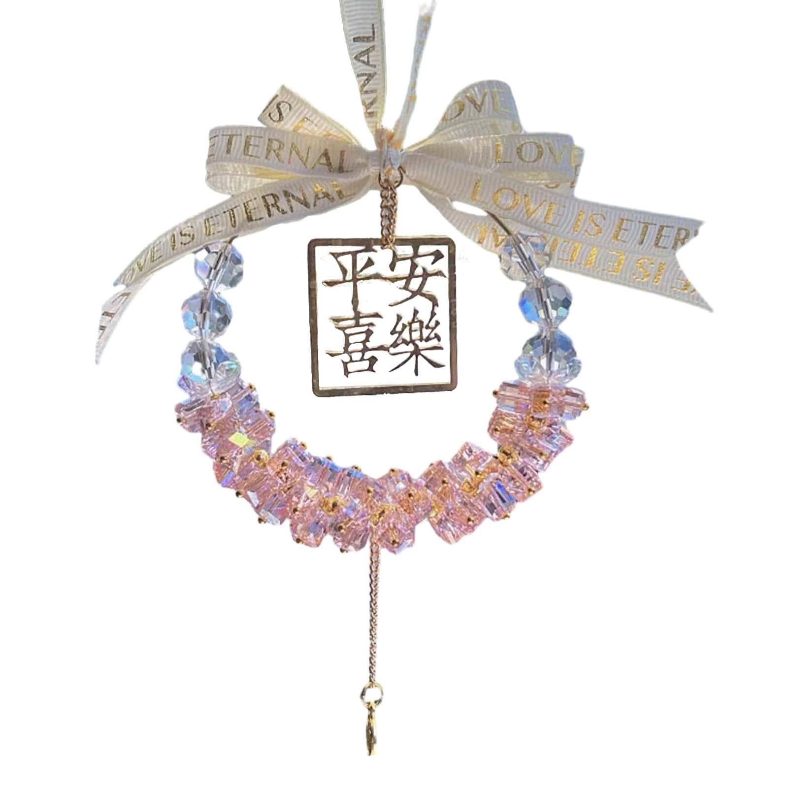 Magideal - Colgante Para Espejo Retrovisor Del Coche, Adorno Colgante, Decoración Feng Shui, Regalo De Año Nuevo, Accesorios Decorativos Para Coche, Decoración Rosa