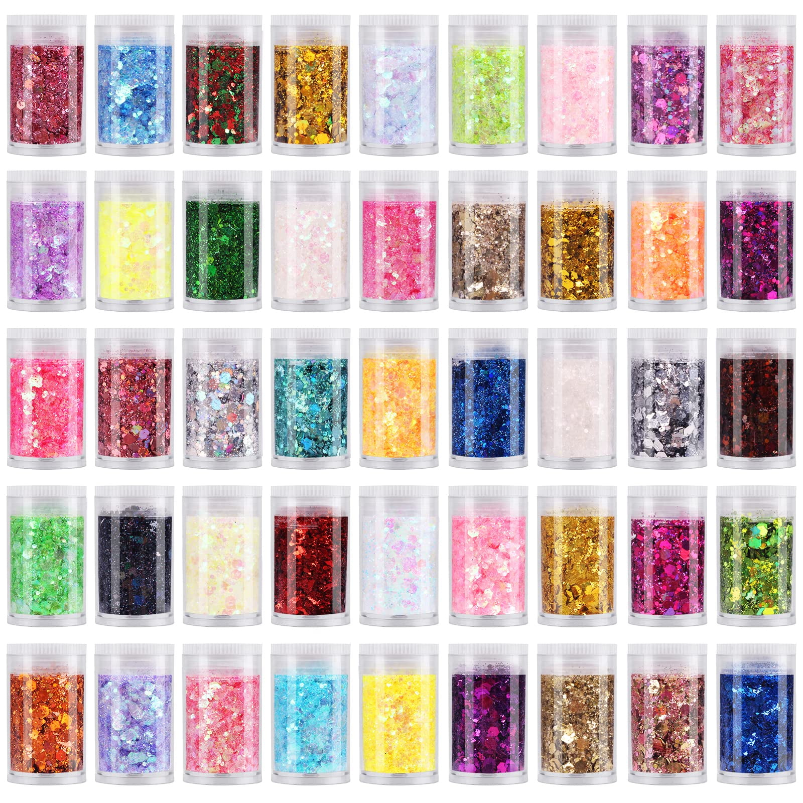 Licool Glitter - Set De Purpurina Licool, Gruesa Y Fina, Mezclada, 45 Colores, Para Manualidades