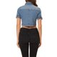 thumbnail image 3 of CHAQUETA VAQUERA CORTA DE MUJER INSPIRE CHIC MANGA CORTA CON BOTONES DELANTEROS AZUL CLARO TALLA S, 3 of 6
