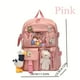 thumbnail image 3 of Get Ready for School with Our Cute and Waterproof Oxford Cloth Backpack for Girls with Multi-Pocket and Four Random Badges, 3 of 4