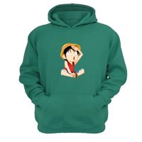 Genérico - Polerón Canguro Luffy Verde Aguamarina Talla Xl Unisex