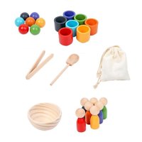 Magideal - Bolas En Tazas, Juguetes Montessori, Juego De Clasificación De Colores Para Niños, Niños Pequeños, Juego De Mesa, Habilidades Motoras Finas, Juguetes 7 Colores
