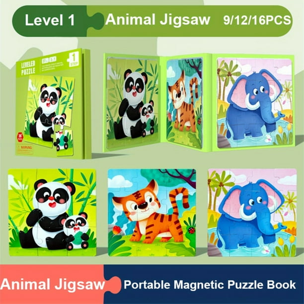 Montessori Kids Toys Magnetic Advance Educate Book 3-In-1 Fruit Animal Marine Dinosaur Cognitive Early Education Puzzle Play