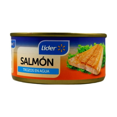 Salmón En Trozo Agua Lata Drenado 100 G - Neto 170 G Lider