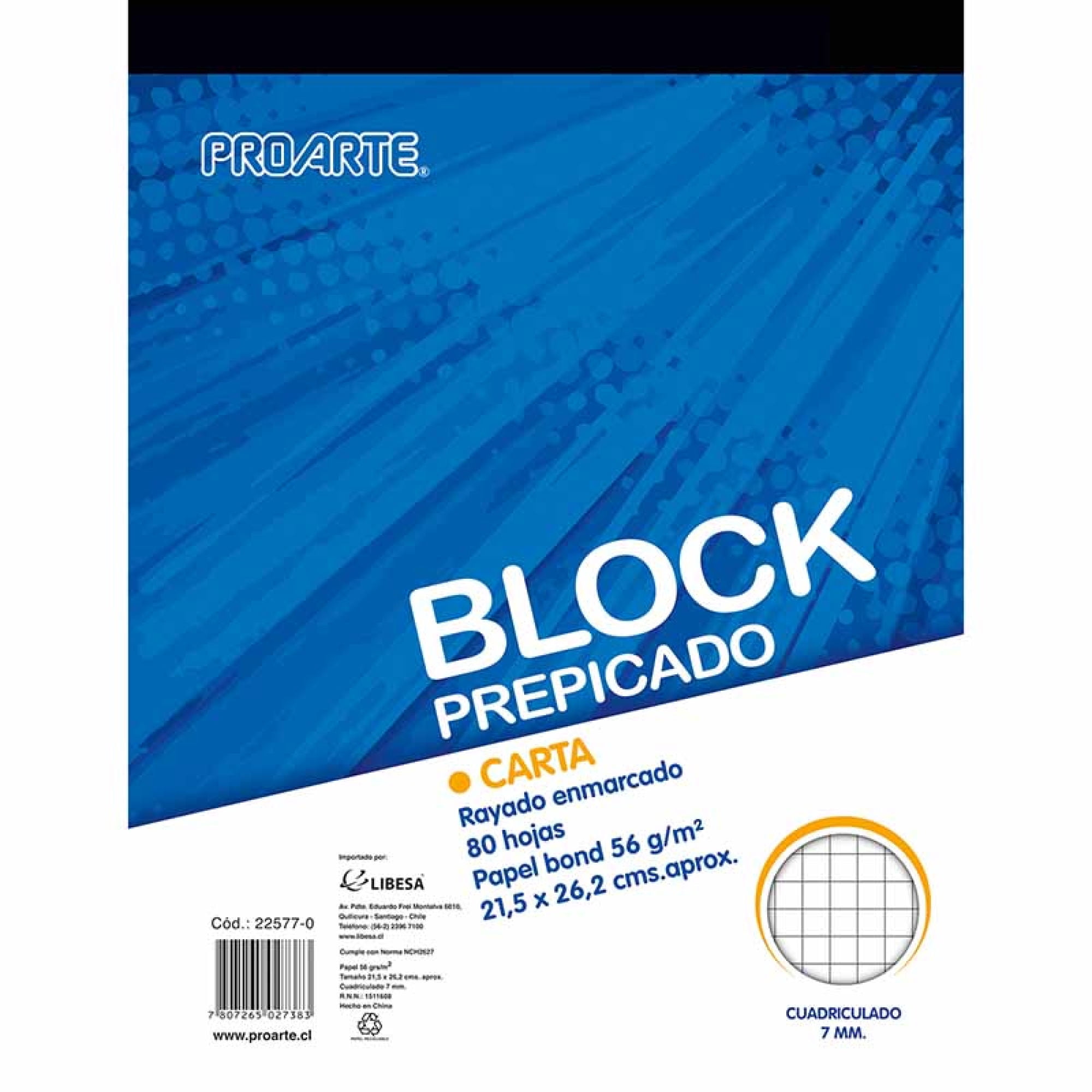 Block Prepicado Carta 80 Hojas Proarte