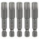 thumbnail image 1 of Uxcell 5 piezas Punta de Destornillador de Cabeza Torx T50 Vástago Hexagonal 1/4" 2" (50mm) Largo Magnético Sin Agujero Punta Estrella de 6 Puntos, 1 of 7