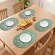 thumbnail image 3 of Juego de 6 manteles individuales de cuero para decoración de mesa de comedor de cocina, impermeables, resistentes al calor, manteles individuales verdes de 17.7*11.8 pulgadas, 3 of 6