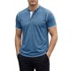 thumbnail image 5 of INSPIRE CHIC Camisetas Henley de Hombre de Manga Corta Casual con Ribete en Contraste XL Azul, 5 of 6