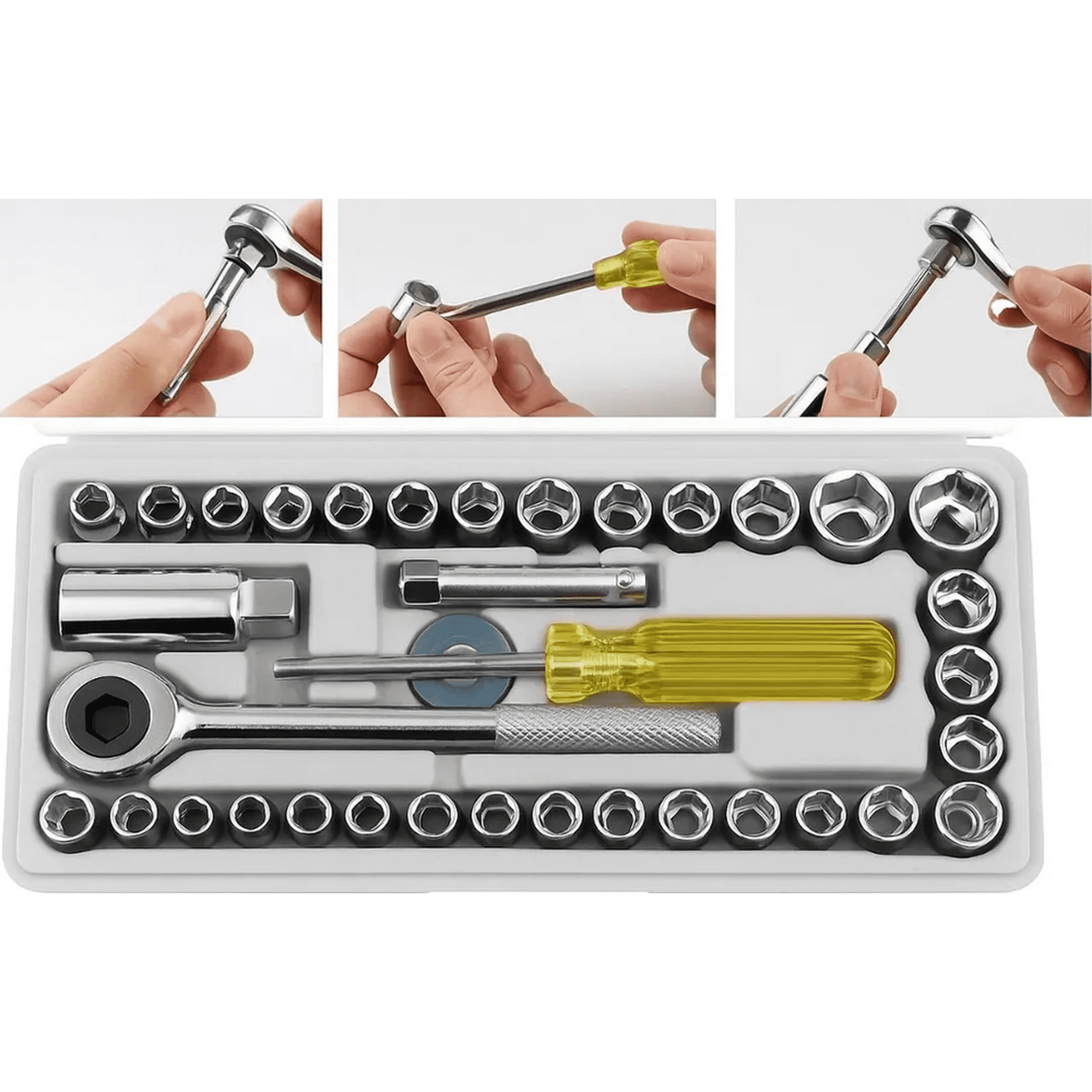 Genérico - Llaves Punta Corona 14 Piezas + Juego Dados + Destornillador Destornillador Tipo Golpe