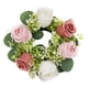 thumbnail image 1 of Centros De Mesa De Anillo De Vela Floral Artificial Para Cena Día De Acción De Gracias Rosa Oscuro Y Claro, 1 of 5