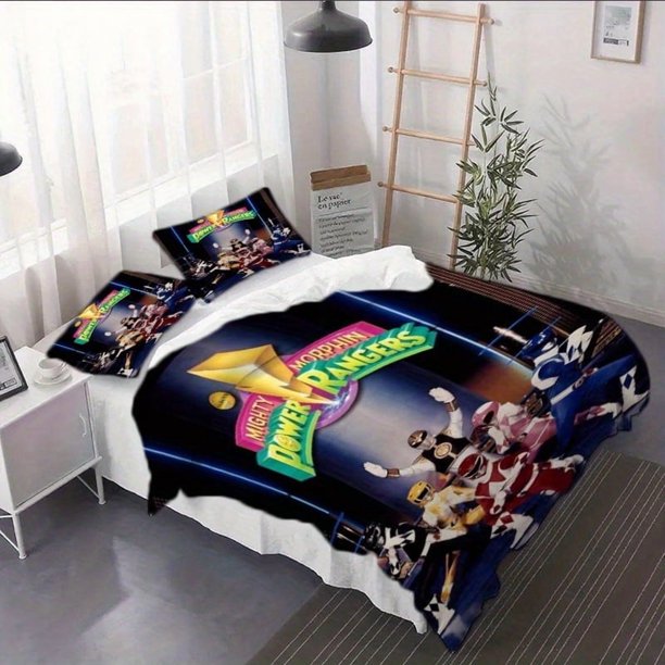 3pcs Mighty Morphin Power Rangers Duvet Cover Set - Bedding (Duvet Cover + Pillowcase No Filling) Soft And Comfortable