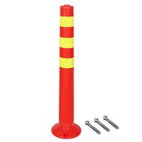 Magideal - Poste De Bolardo Seguro, Poste De Barrera De Estacionamiento, Poste De Advertencia, Señales Seguras, Bolardo De Tráfico De Tubería Reflectante Para Estilo D 68Cm