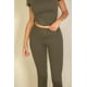 thumbnail image 5 of Saronite Leggings de Punto Suave, Elásticos y de Longitud Completa, Color Oliva (para Mujer), 5 of 5