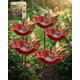 thumbnail image 1 of Estaca jardín flor metal hecha mano con baño abejas decoración exterior regalo polinizadores, 1 of 8
