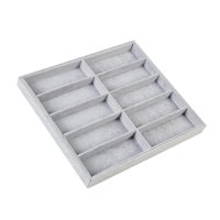 Magideal - 10 Rejillas Anteojos Caja De Almacenamiento De Gafas Relojes De Joyería Bandeja De Exposición De Gafas De Sol Estuche Organizador De Gafas De Sol Caja Franela