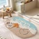 thumbnail image 3 of LUMI Beach Bathroom Rug Oval Soft Microfiber Absorbent Bath, 3 of 3