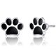 thumbnail image 1 of Aros Huella de Perrito Negro en Plata 925, 1 of 2