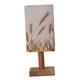 thumbnail image 2 of Lámpara De Mesa De Noche Decorativa Con Pantalla De Tela De Lino Base De Madera De Trigo Blanco Cálido, 2 of 5