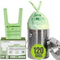 Bolsas De Basura Compostables Ecobewus De 6 Litros (120 Bolsas) Con Asa