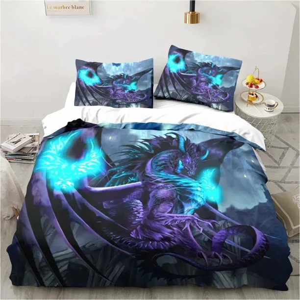 Magic World Dragon Bedding Set Boys Girls Twin Queen Size Duvet Cover Pillowcase Bed Kids Adult Fashion Home Textileextile