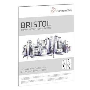 Block Dibujo Hahnemuhle Bristol 250Gr 20 Hojas A4 21X29Cm