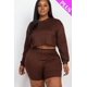 thumbnail image 1 of Conjunto de Top Corto y Shorts Acogedores de Talla Grande, 1 of 1