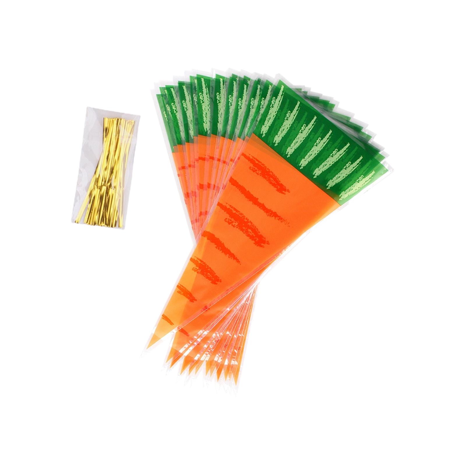 Magideal - Bolsa De Dulces De Zanahoria De Dibujos Animados, Bolsas De Papel De Regalo, Suministros De Palomitas De Maíz, Bolsa De Regalo Translúcida Para Año Nu 50 Pcs