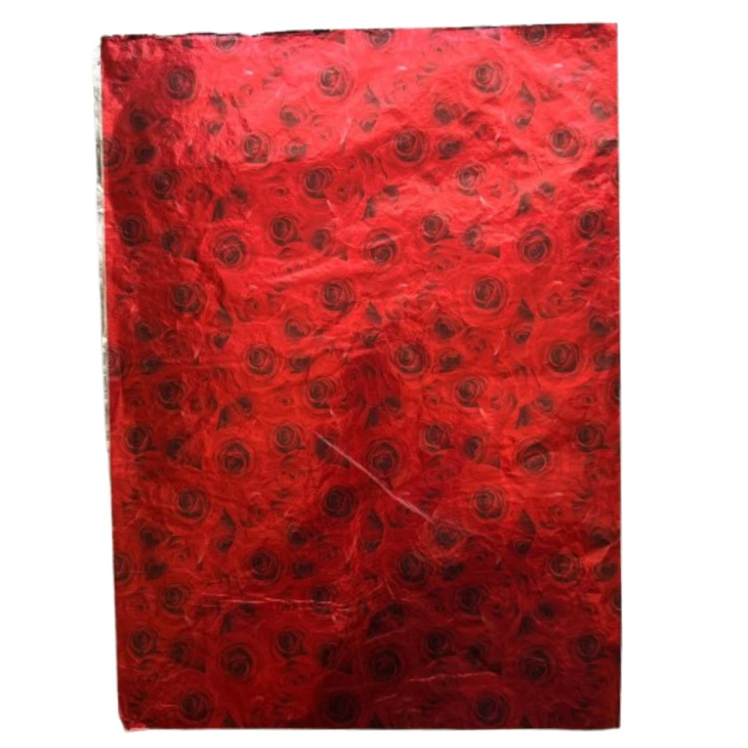 Genérico - Pliego Papel Aluminio Rojo Rosas Para Chocolate 43x58cm