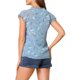 thumbnail image 3 of INSPIRE CHIC Blusa Floral de Mujer con Manga Corta de Gasa Casual con Volantes Azul XS, 3 of 7