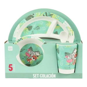 Homewell - Set Melamina Verde Manzana 5Pcs