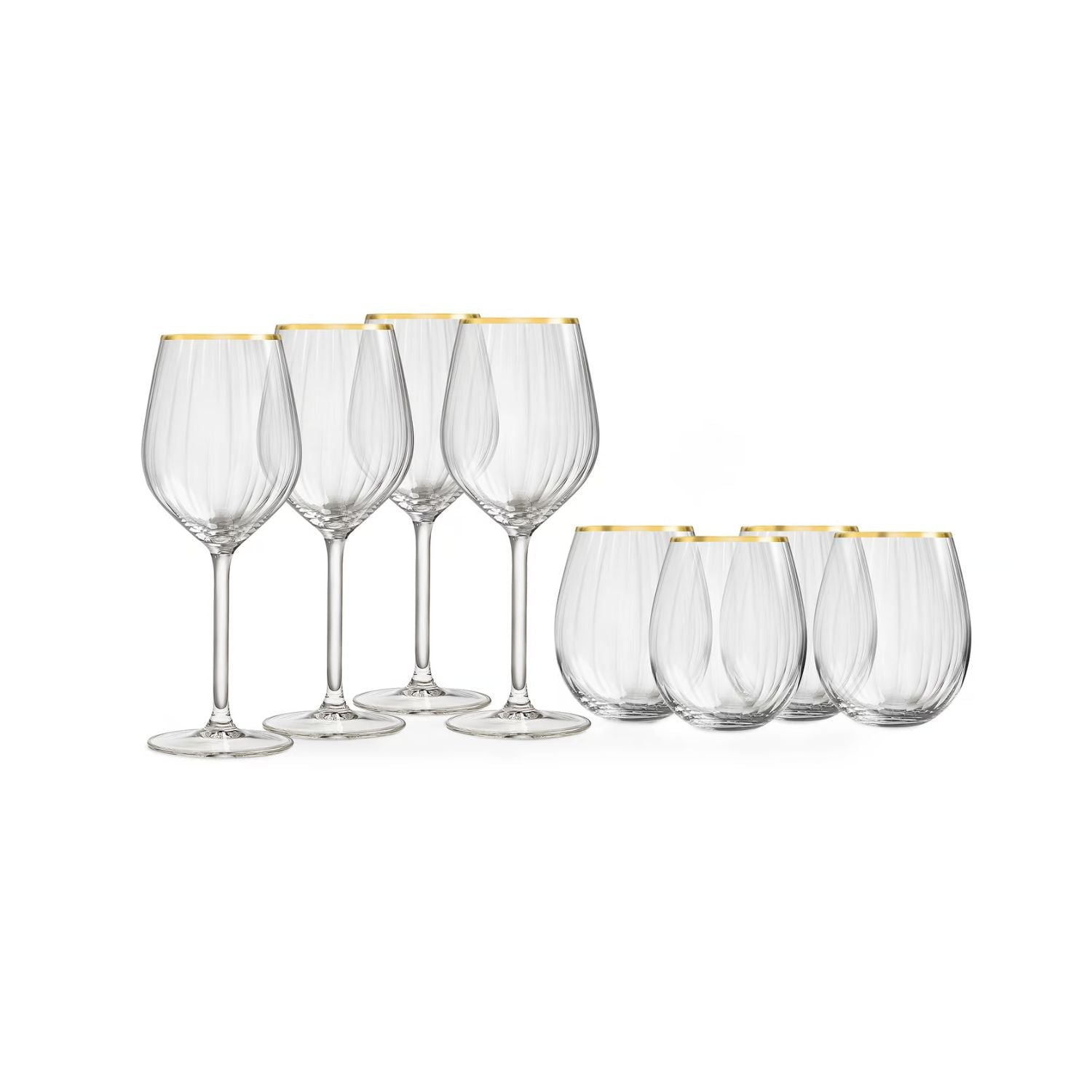 Royal Leerdam - Set 4 Copas 500 Ml + Vasos 440 Ml Dorado Scarlett