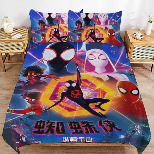 Spider Ma-n Across_thepider_Verse Spider Ma-n Bedding Set Sheet Set for Kids Adults,All Season Lightweight Bedding Set for Bedroom Bed Do Bed Sheets