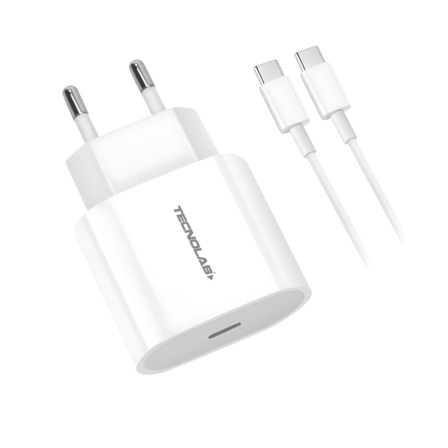 Tecnolab - Cargador 20w Usb-c + Cable Tipo-c Carga Rápida - Sc