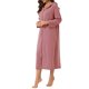 thumbnail image 4 of INSPIRE CHIC Bata con Capucha para Mujer con Cremallera, Manga Larga, Sudadera de Largo Completo con Bolsillos, Vestido de Descanso Suave, Talla S, Rosa Oscuro, 4 of 6