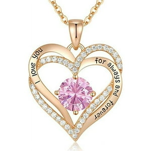 Collar Heshpaws Love Pendant 925 Sterling Silver Con Birthstone Zirconia Y Caja De Regalo