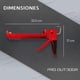 thumbnail image 2 of Pistola Profesional Calafatera Para Silicona y Acrilicos rojo, 2 of 4