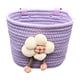 thumbnail image 5 of Cesta delantera para bicicleta de cuerda suave tejida para niños con juguete floral, apta para manillares de 2 a 5 cm para niñas, fácil y ligera de mo Púrpura, 5 of 5