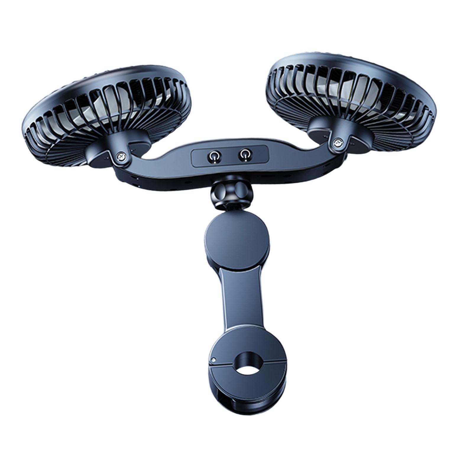 Magideal - Ventilador De Coche Genérico Para Asiento Trasero, Ventilador De Doble Cabeza, Ventilador Usb, Ventilador De Refrigeración Eléctrico Universal, Ventil