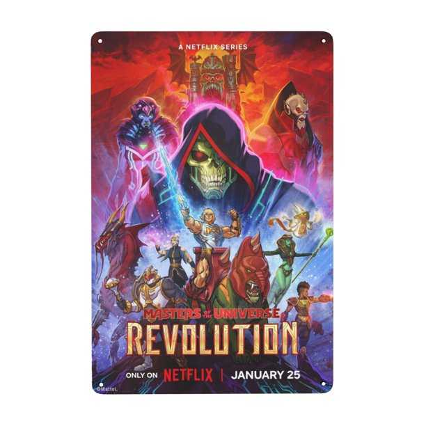 Masters of the Universe: Revolución Cartel de metal, decoración de pared con cartel de metal personalizado, regalos para aficionados, amigos, familia y seres queridos 30x20 cm