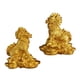 thumbnail image 5 of 1 Par De Cobre Chino Fengshui Kylin Chi lin Qilin Dios Bestia Estatua Para El Hogar Oro 9x9 5 Cm, 5 of 5