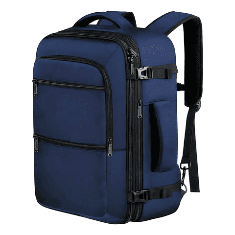 Mochila De Viaje Belug 40L Expandible Antirrobo Impermeable Azul
