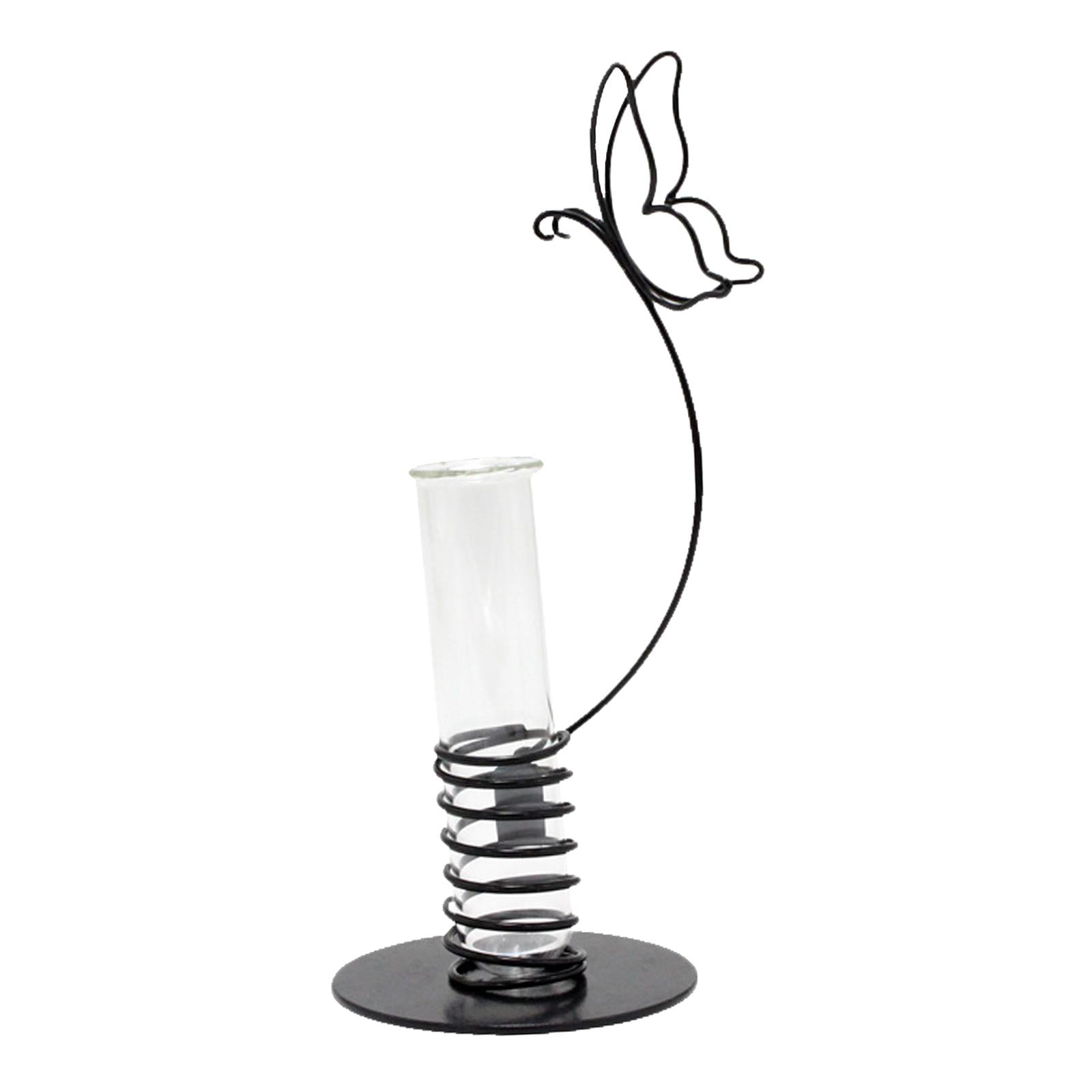 Magideal - Jarrón De Hidropónico, Jardinera De Cristal, Arreglo Floral, Centro De Mesa, Jarrón De Arte Del Hierro Nórdico Para Decoración De Sala , Mariposa