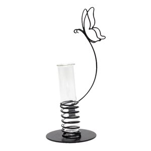 Magideal - Jarrón De Hidropónico, Jardinera De Cristal, Arreglo Floral, Centro De Mesa, Jarrón De Arte Del Hierro Nórdico Para Decoración De Sala , Mariposa