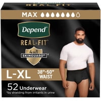 Ropa Interior Para Incontinencia Depend Real Fit Hombre L/Xl 52 Unidades