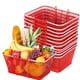thumbnail image 1 of Cestas de compra VEVOR, 12 unidades, 22 L, apilables, de metal rojo, 20 kg, 1 of 9