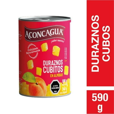 Duraznos En Cubitos Tarro Drenado 340 G - Neto 590 G Aconcagua