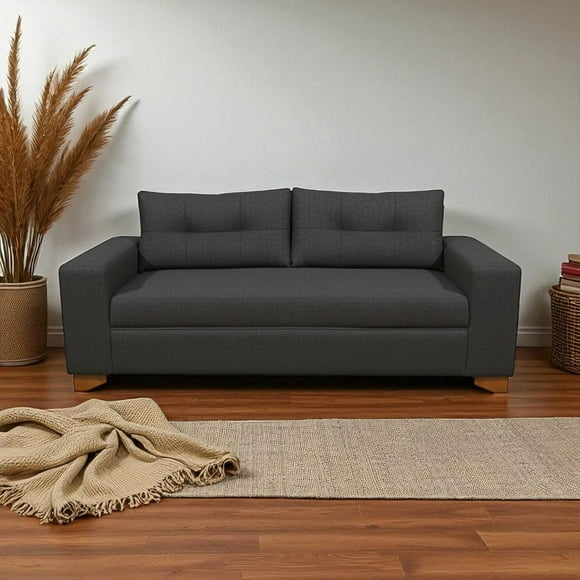 Sofa Paris Tres Cuerpos Lino Gris Oscuro