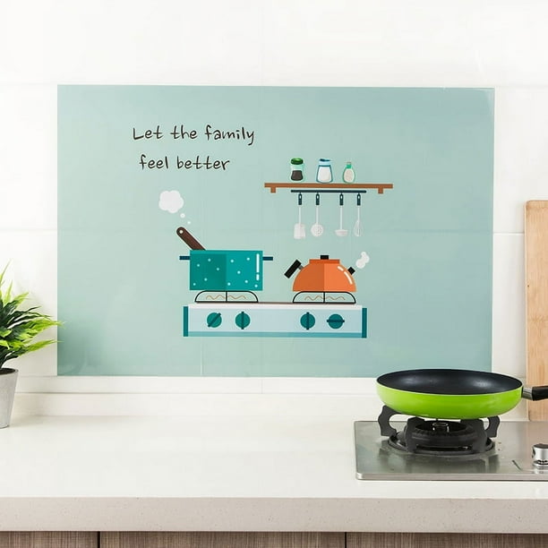 1pc Kitchen Oil-proof Sticker, Waterproof Self-adhesive High Temperature Resistant Range Hood Cooktop Cabinet Countertop Fireproof Aluminum Foil Wallpaper