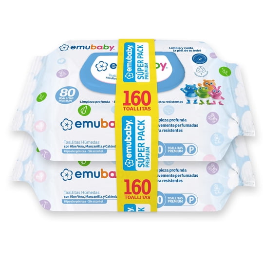 Toallitas Húmedas Emubaby Premium, Súper Pack